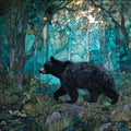 a black bear walking — ceramic art tile