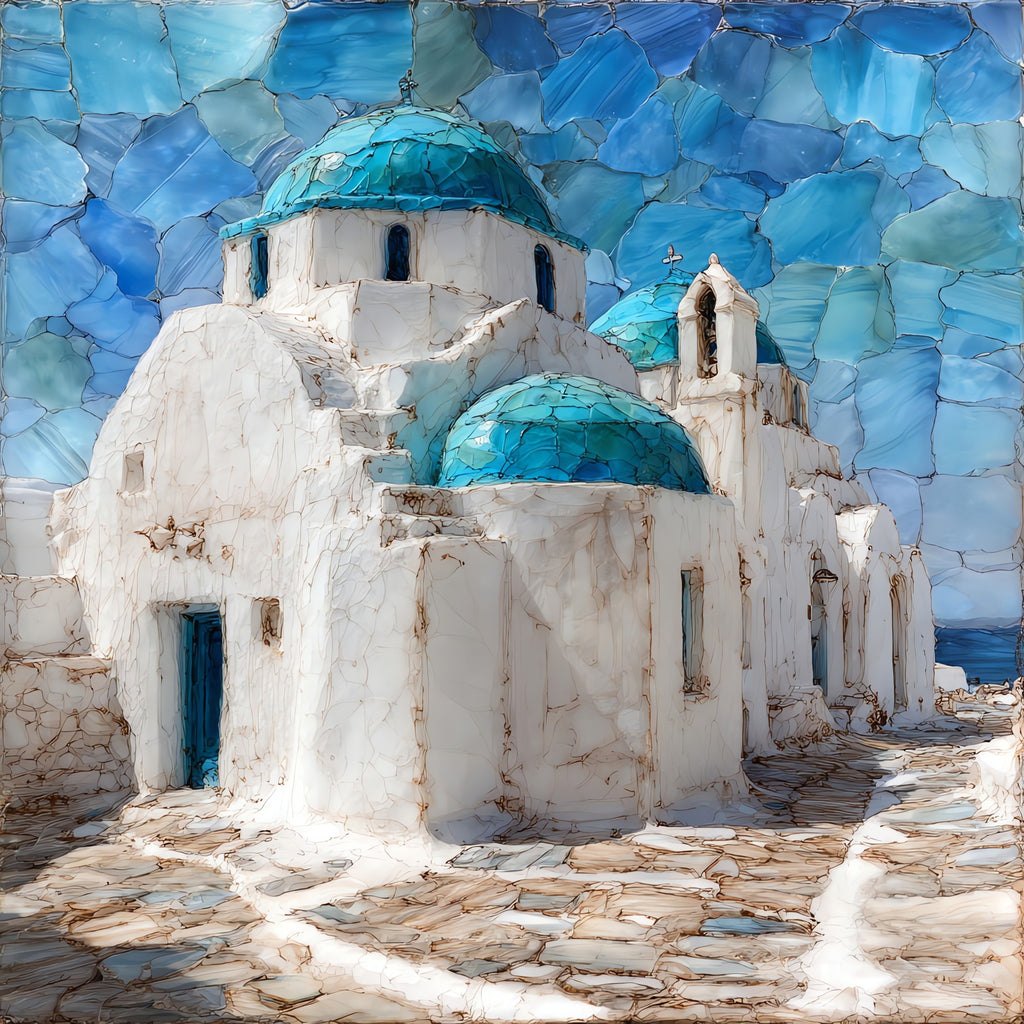 Paraportiani Church — ceramic art tile