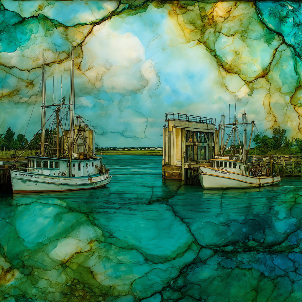the Tilghman Island drawbridge — ceramic art tile