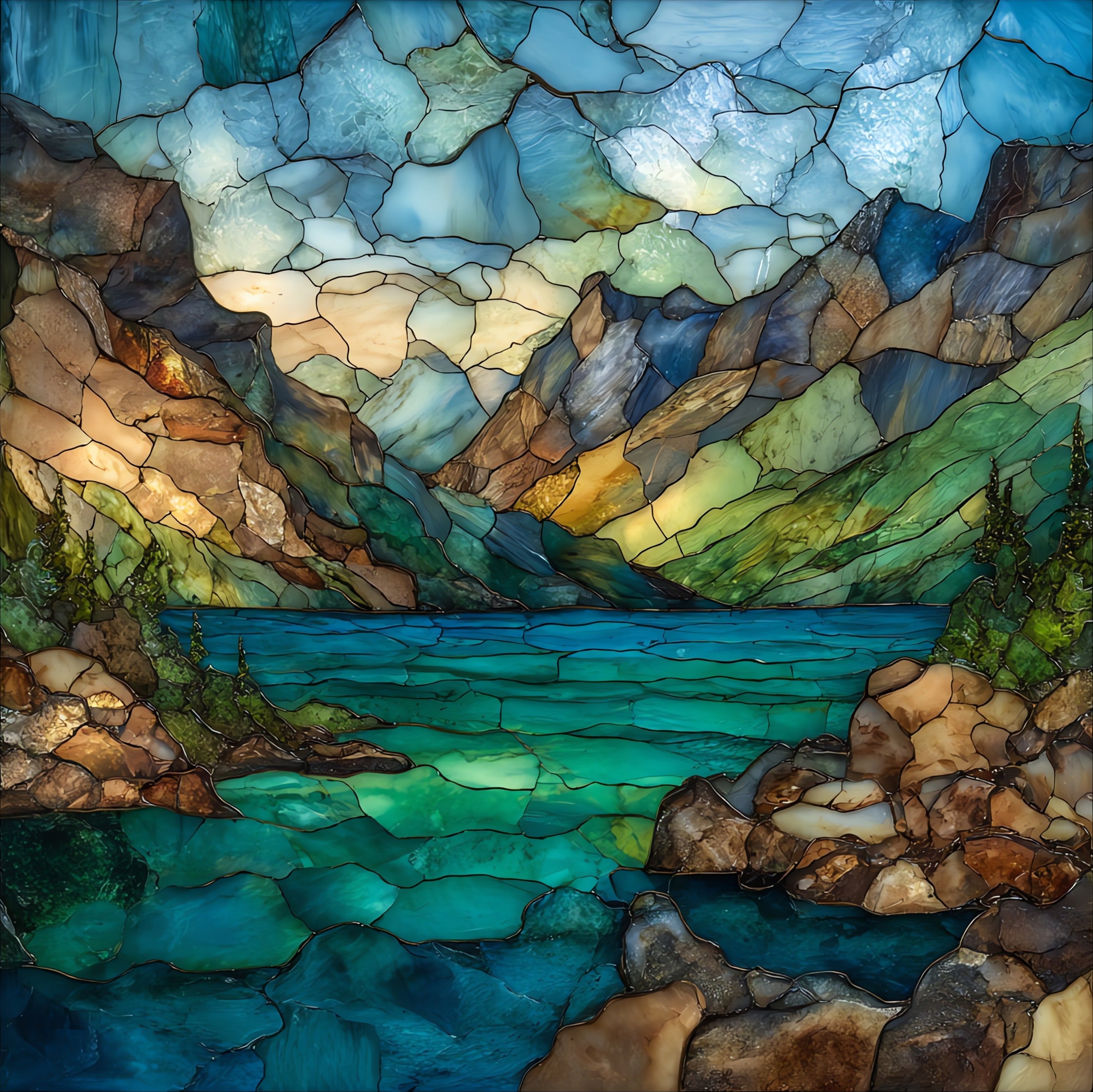 Rocky Gap Lake Habeeb — ceramic art tile