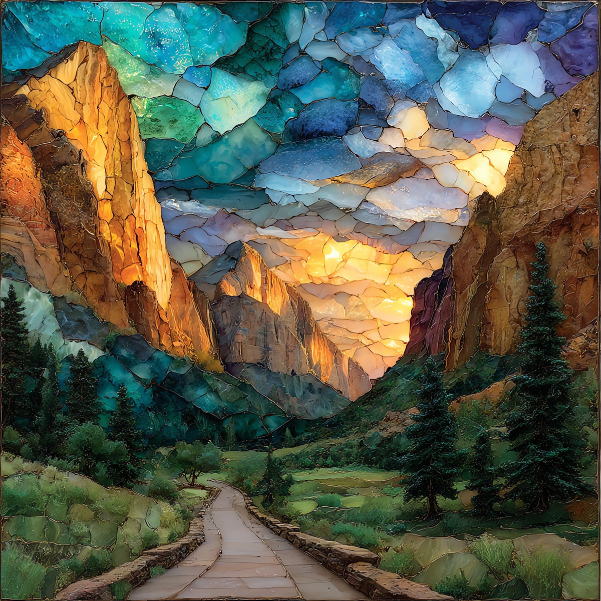 the Lee Pass trailhead — ceramic art tile