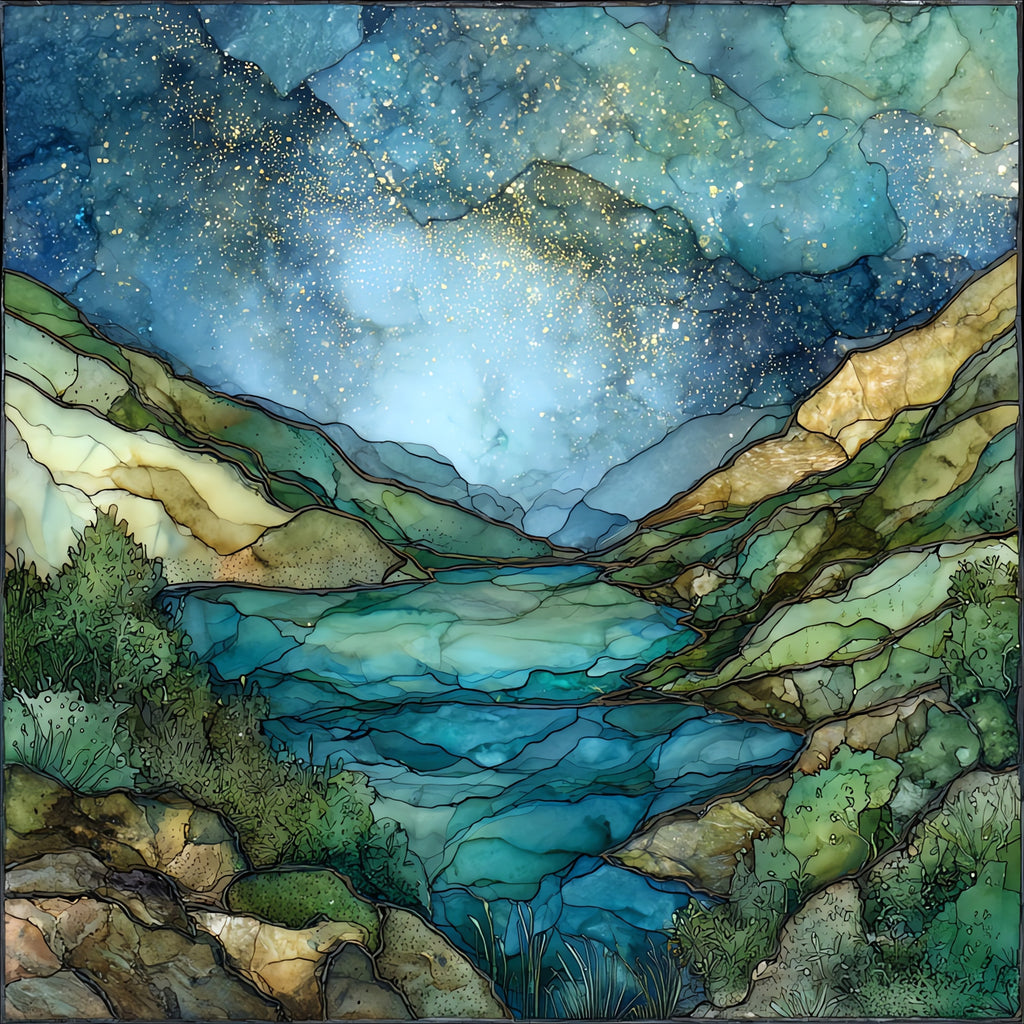 Prespa Lakes — ceramic art tile