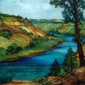the Missouri River bluffs near Omaha — ceramic art tile