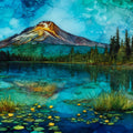 Mount Bachelor reflected — ceramic art tile