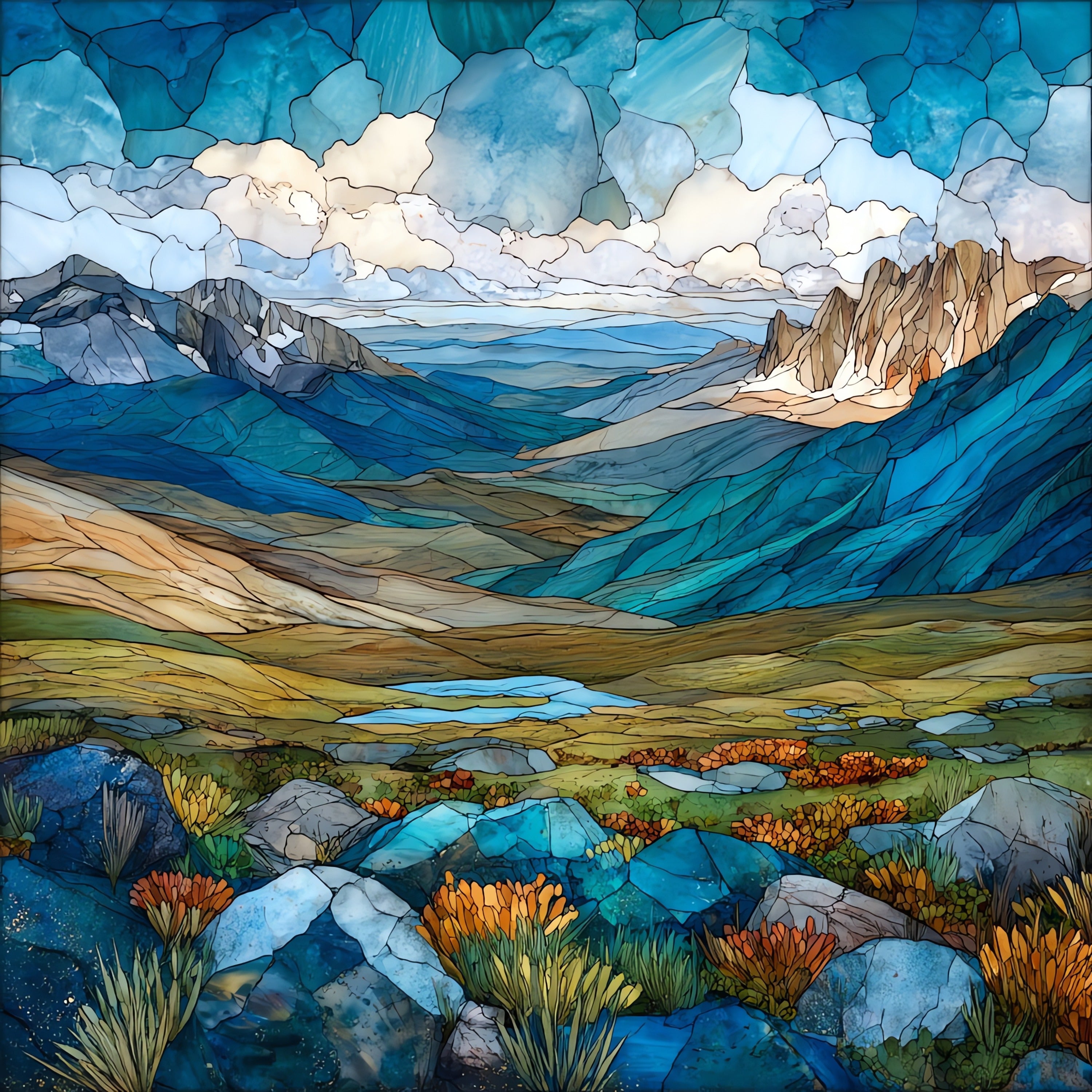 the Beartooth Highway climbing — ceramic art tile