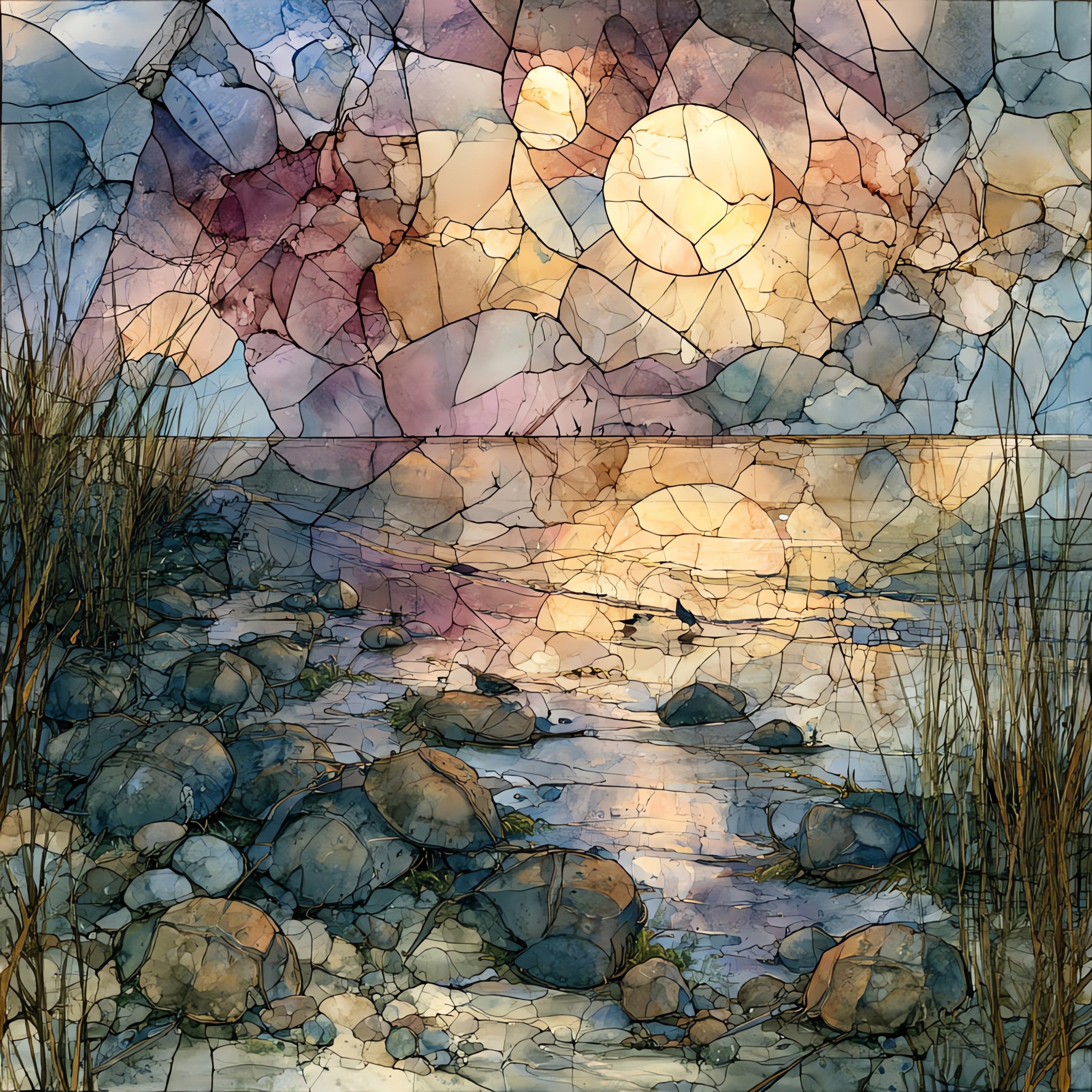 a Delaware Bay horseshoe crab spawn — ceramic art tile