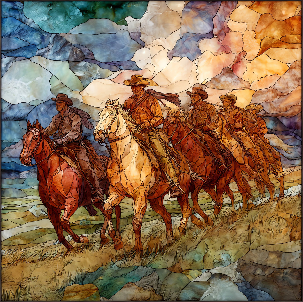 the Oklahoma Land Run Monument — ceramic art tile