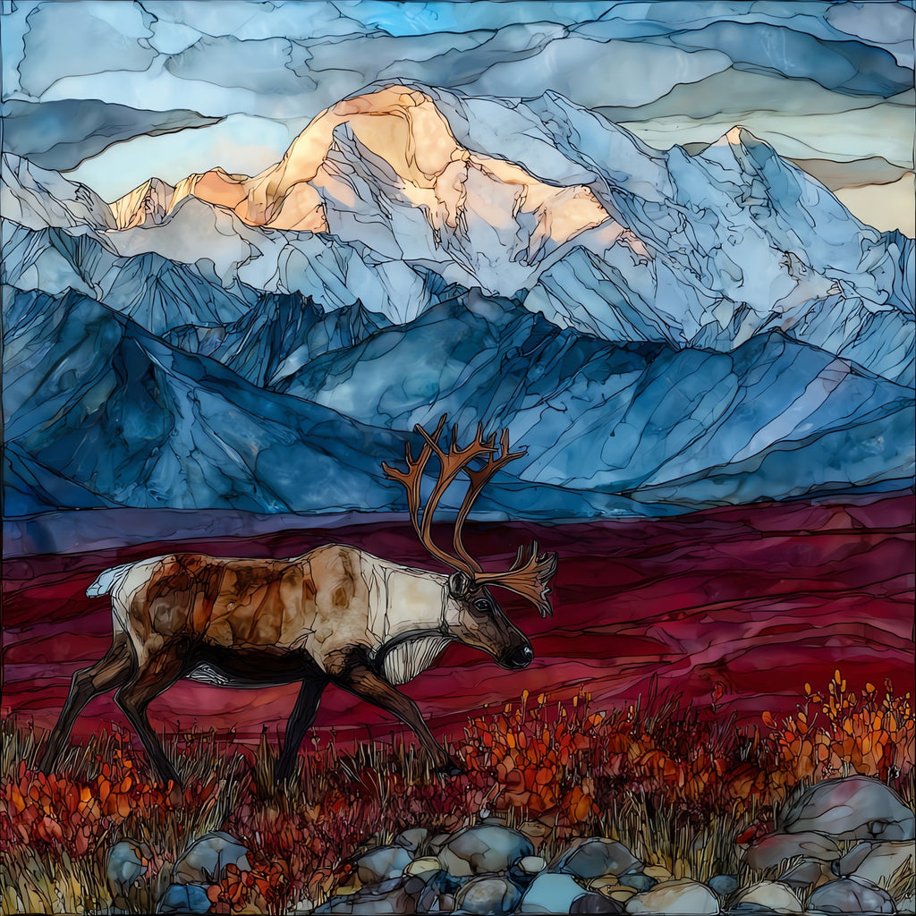 Denali National Park tundra — ceramic art tile