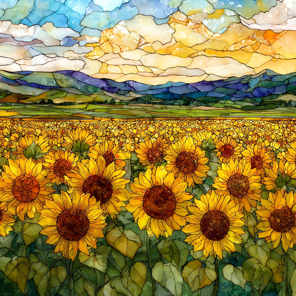 Capay Valley Sunflowers — ceramic art tile