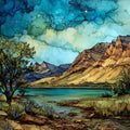 Angostura Reservoir — ceramic art tile