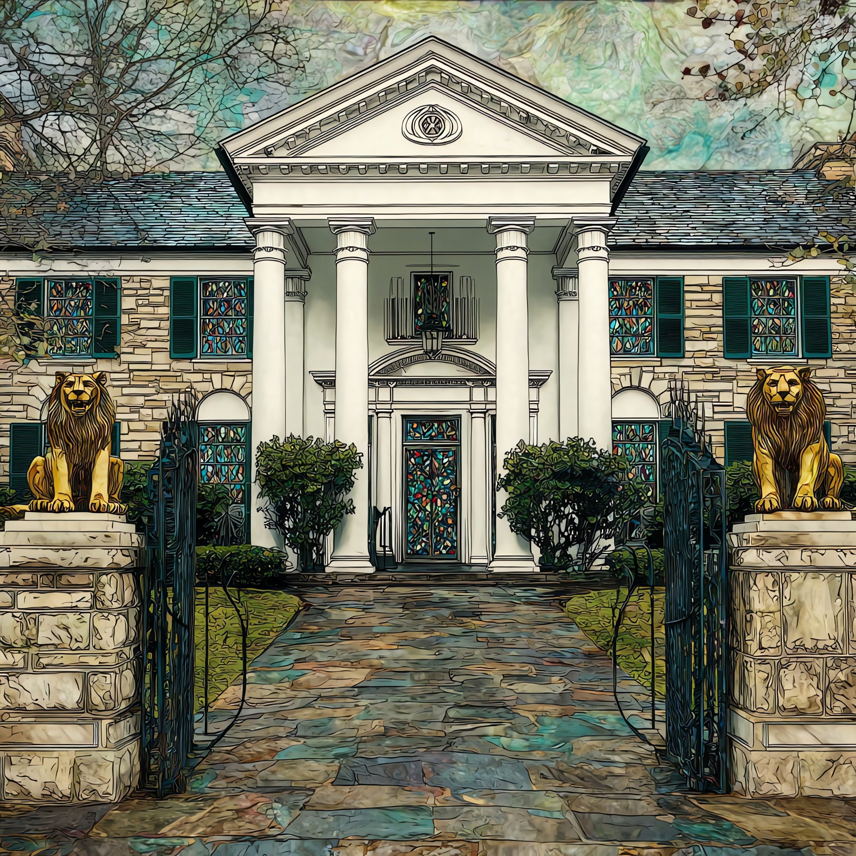 Graceland Mansion — ceramic art tile