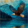 bald eagle over Lake — ceramic art tile