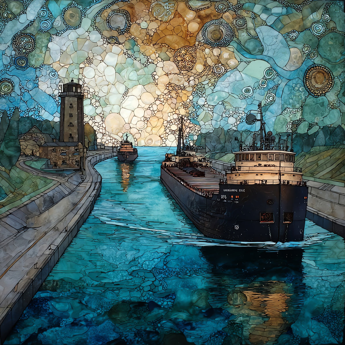 the Soo Locks — ceramic art tile