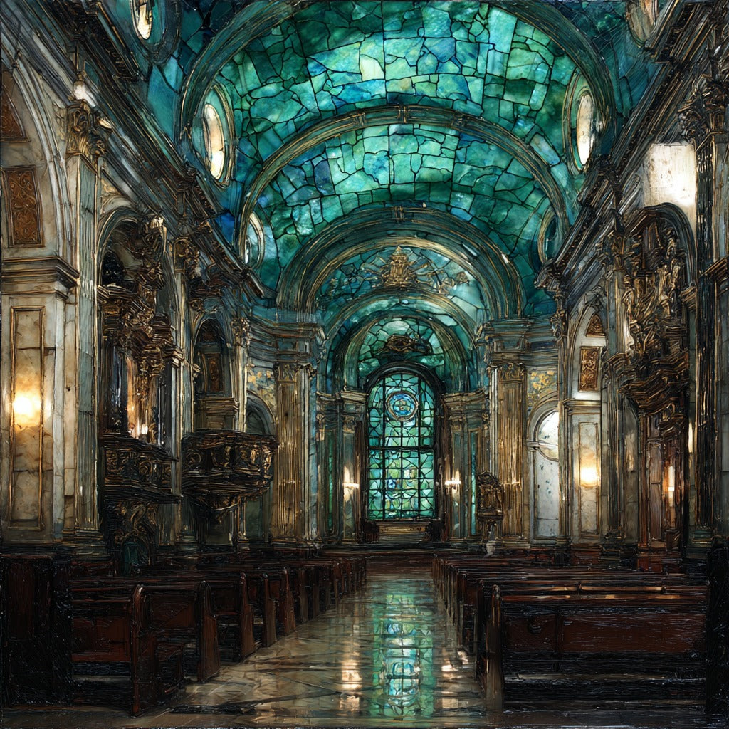 Cartuja Monastery Baroque Interior — ceramic art tile