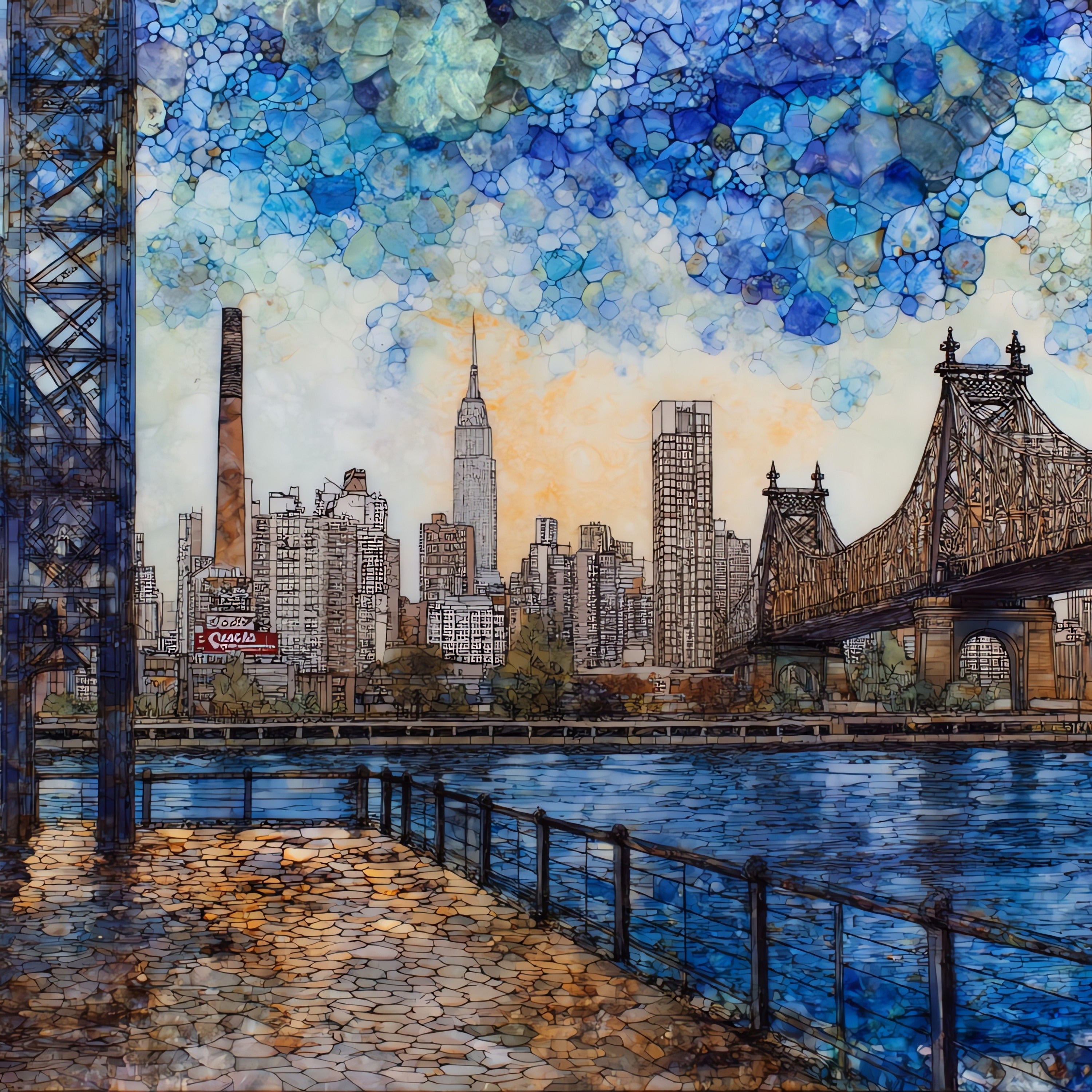 Long Island City Gantry Plaza State — ceramic art tile