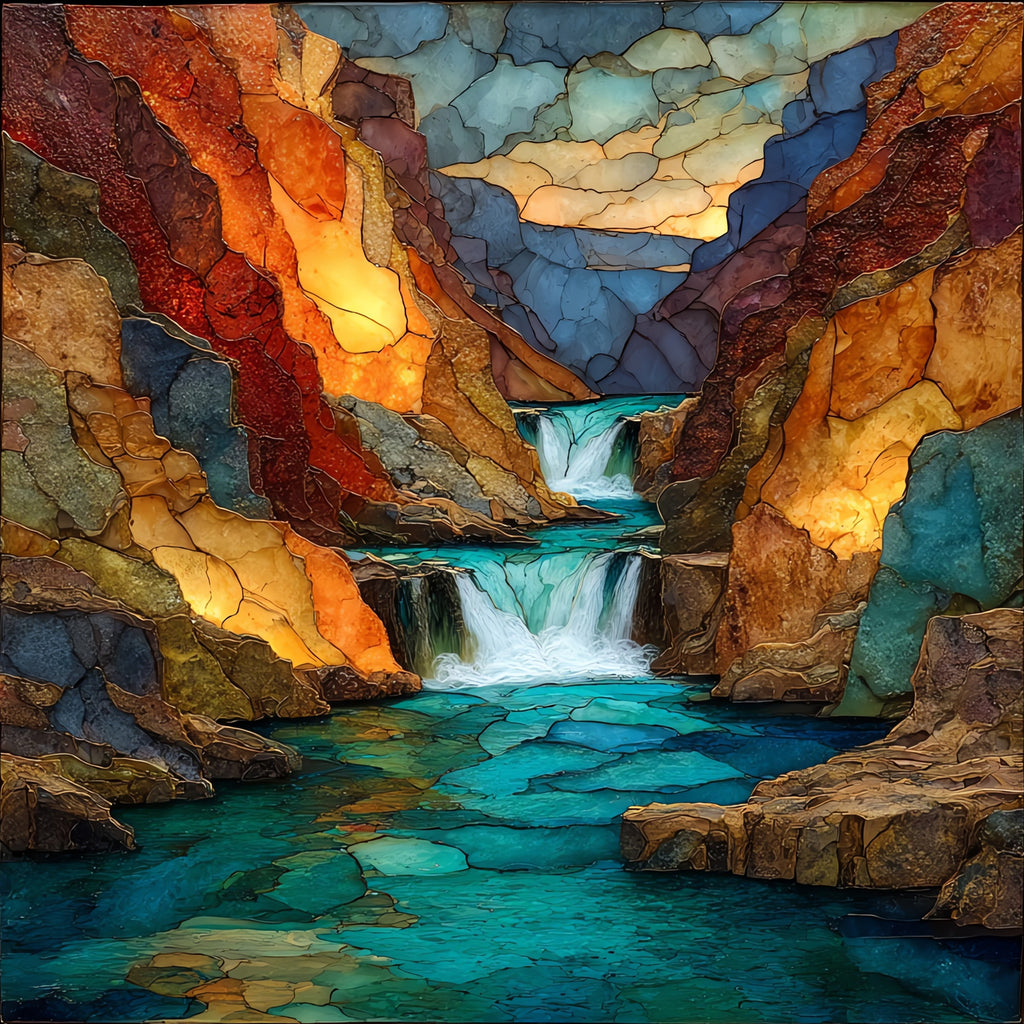 Deer Creek Falls along the Colorado — ceramic art tile