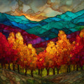 Somontano vineyards autumn — ceramic art tile