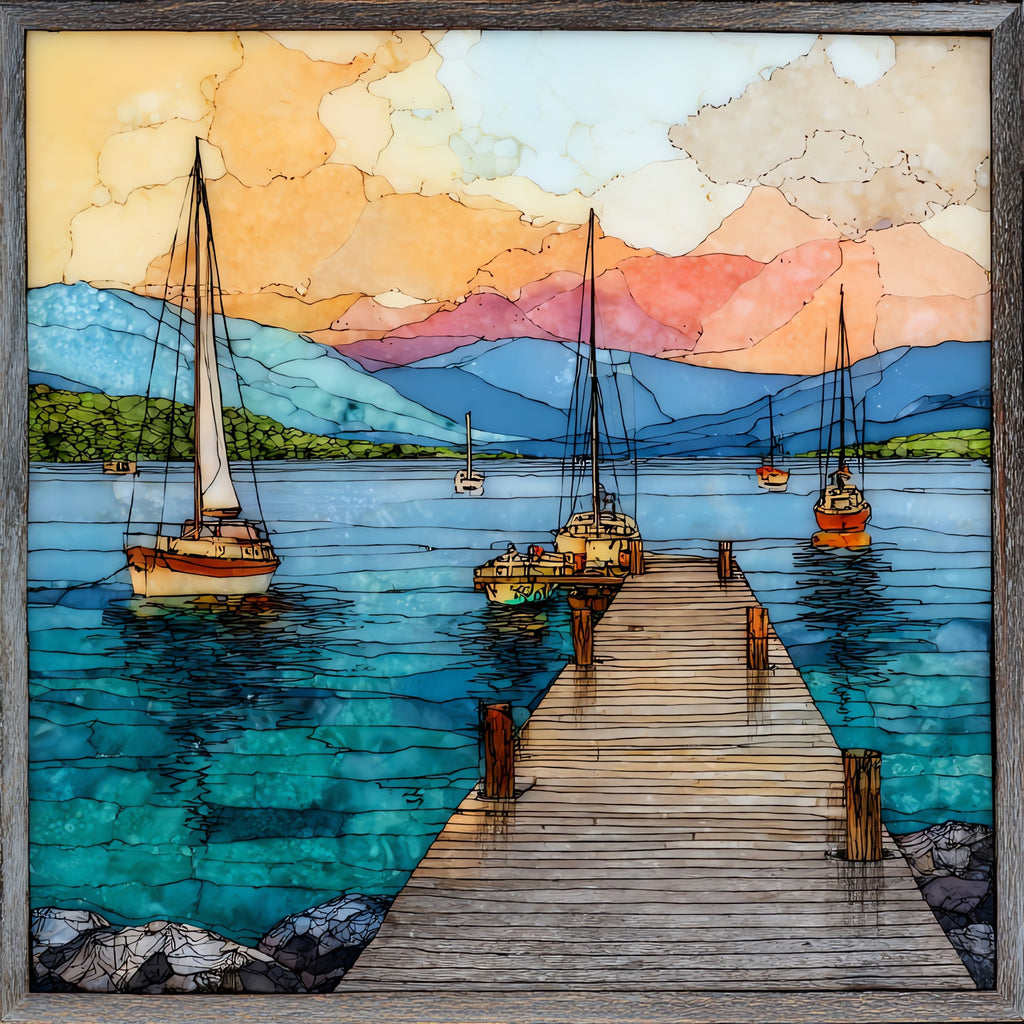 Shelburne Bay on Lake Champlain — ceramic art tile