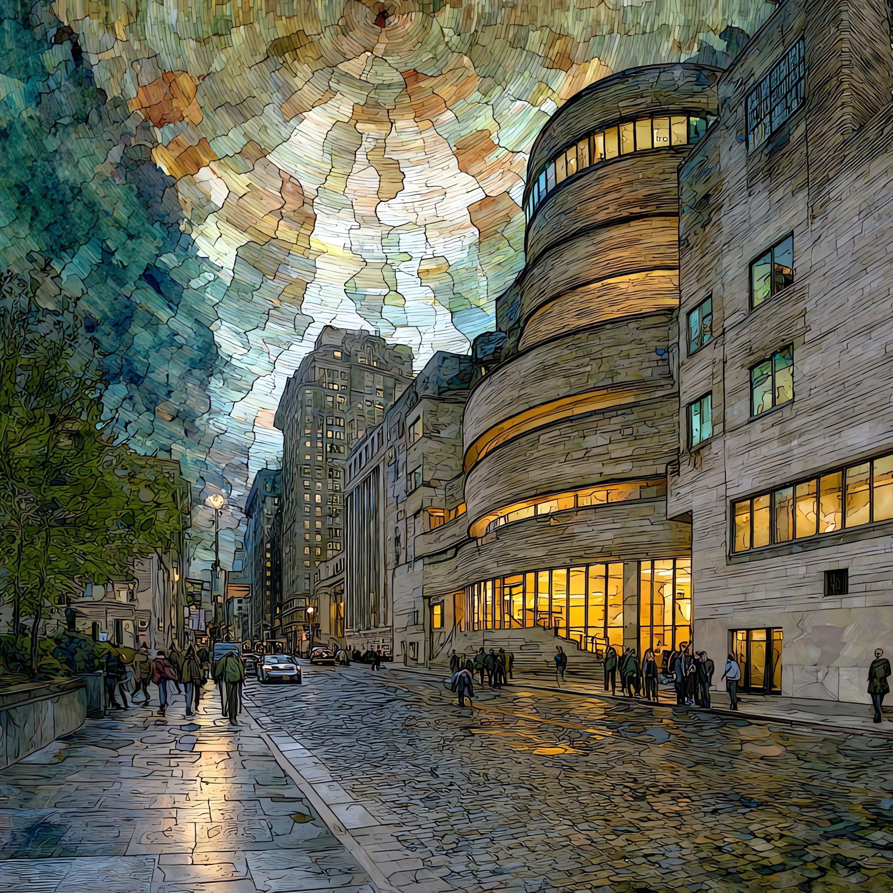 the Guggenheim Museum on Fifth Avenue — ceramic art tile