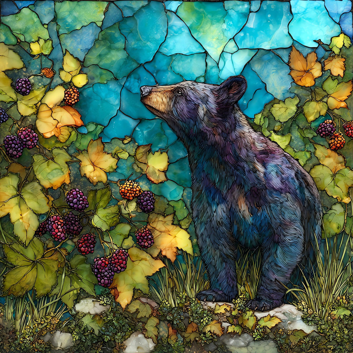 a black bear — ceramic art tile