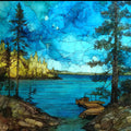 Leech Lake pine-shore — ceramic art tile