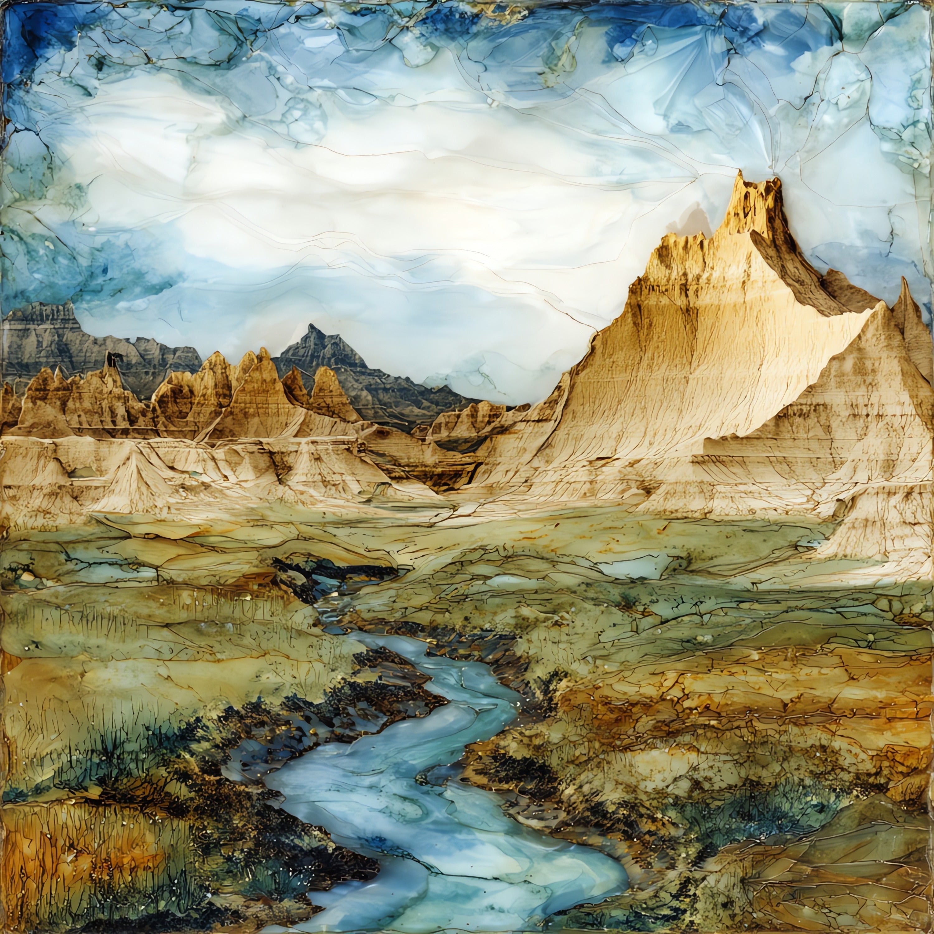 Badlands Sage Creek Wilderness — ceramic art tile