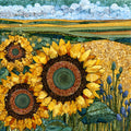 a North Dakota sunflower — ceramic art tile