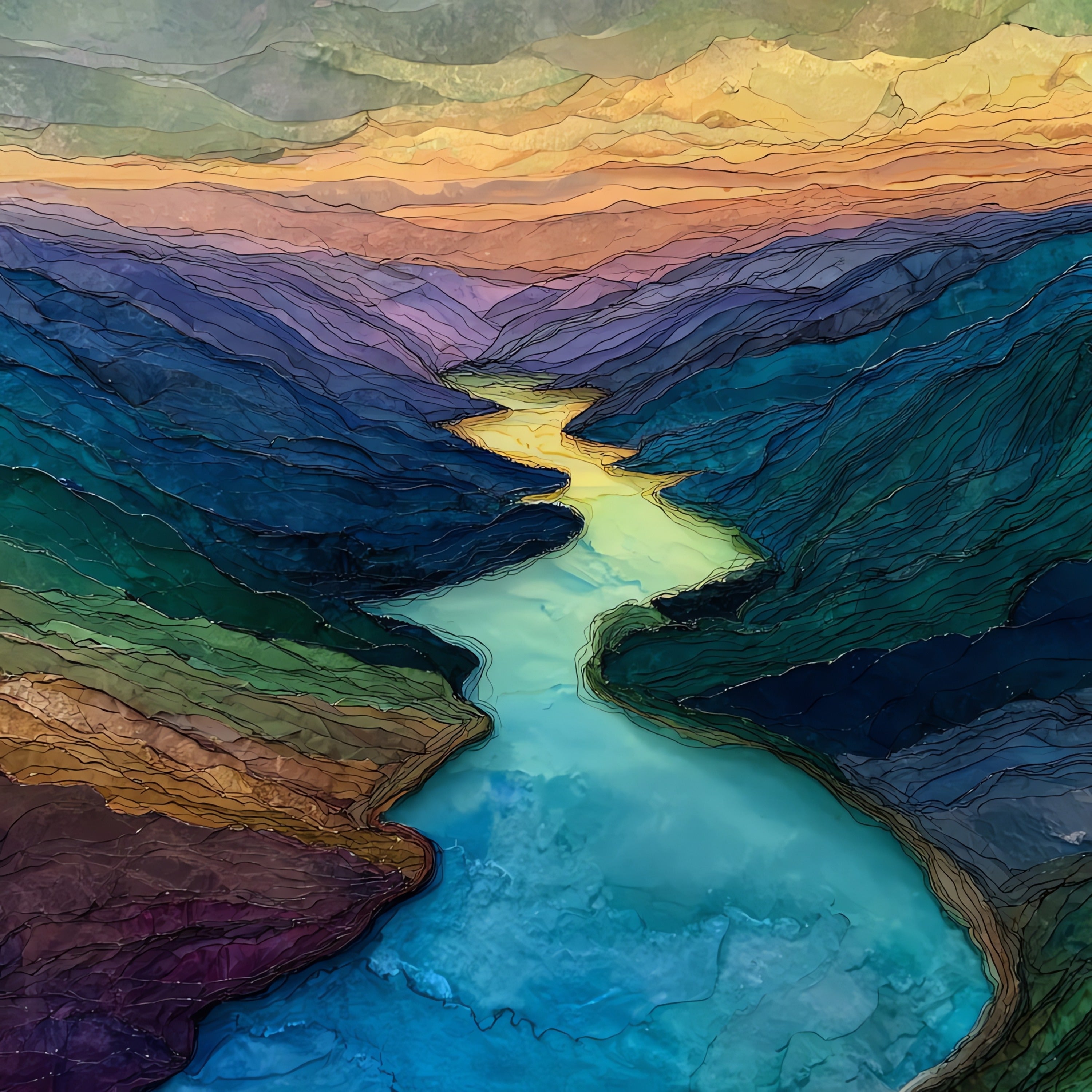 the Delaware River — ceramic art tile