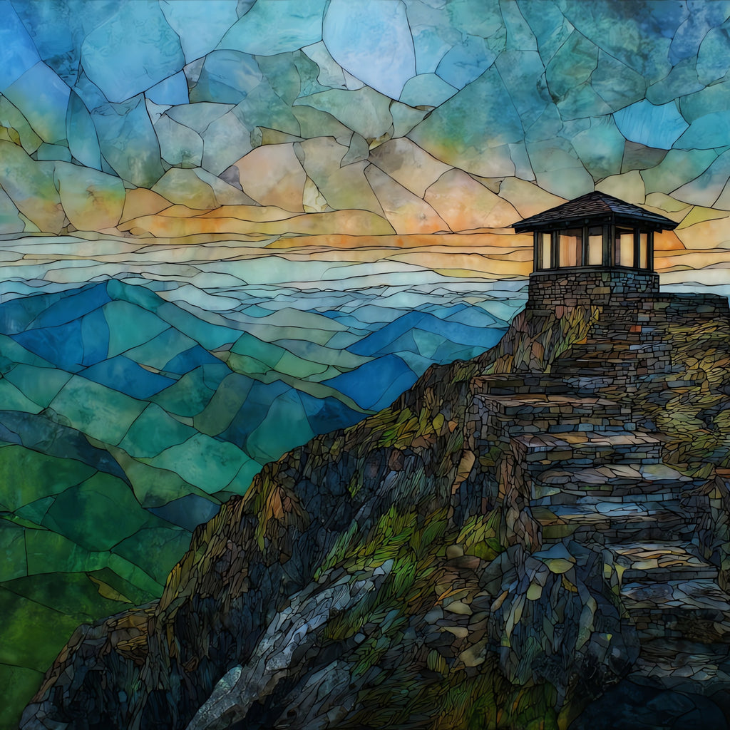 Hawksbill Mountain summit in — ceramic art tile