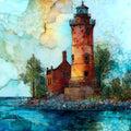 Old Mackinac Point Lighthouse — ceramic art tile