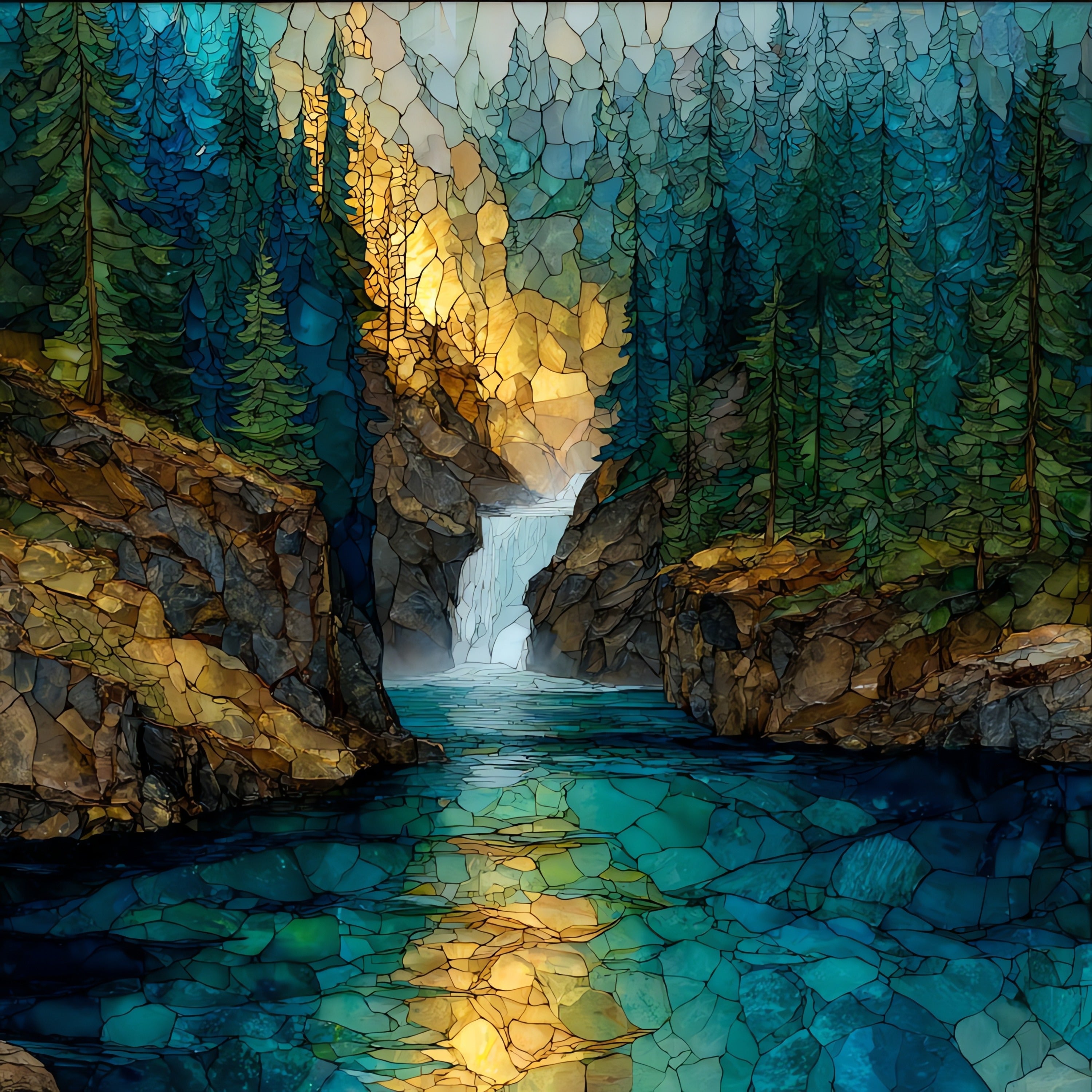 Florence Falls hidden in — ceramic art tile
