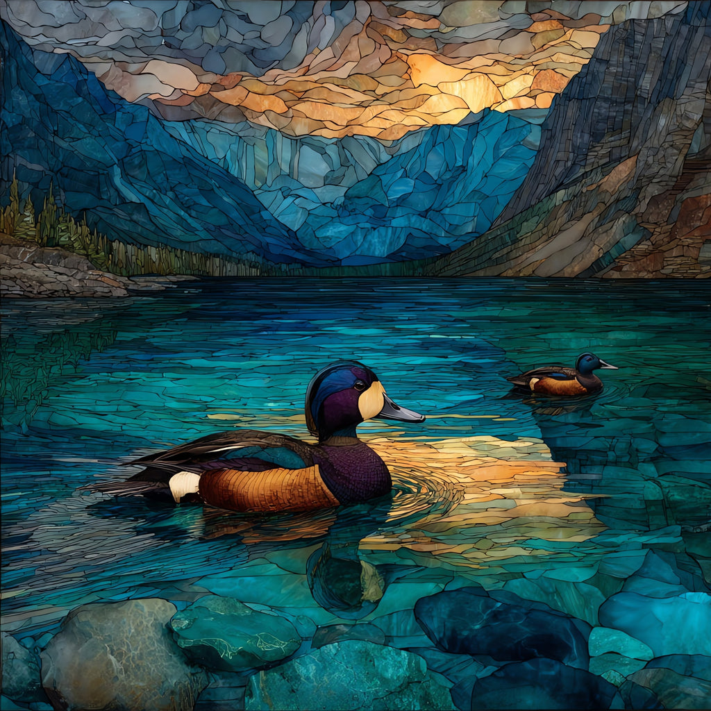 Glacier National Park harlequin — ceramic art tile