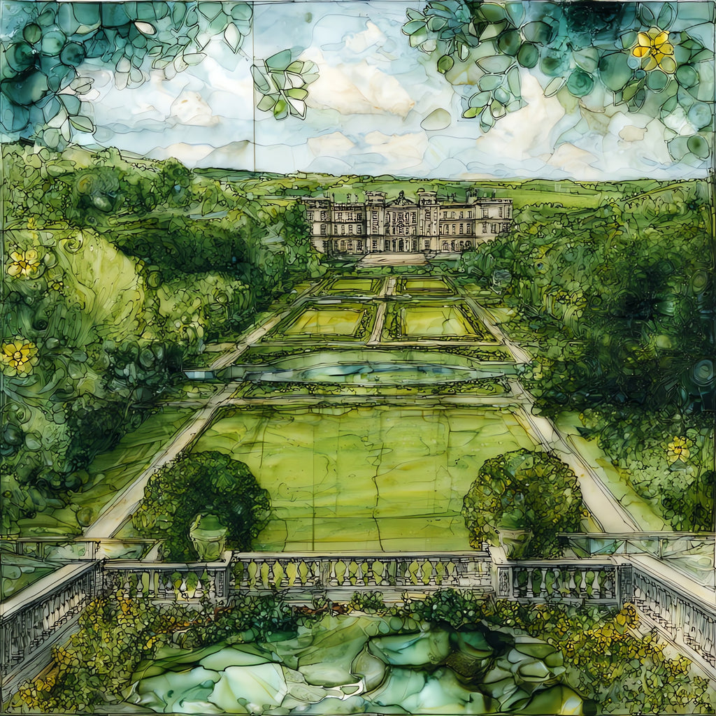 The Elms green lawn — ceramic art tile