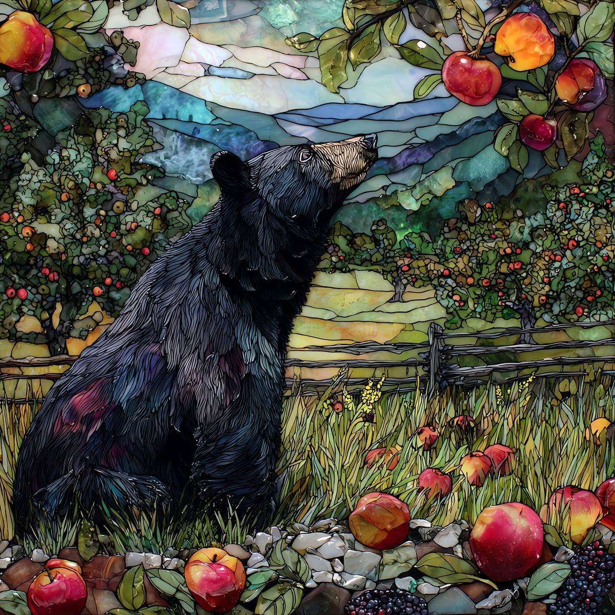 a black bear — ceramic art tile