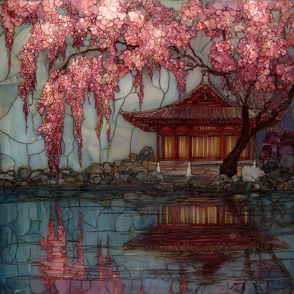 Hirano Shrine Sakura — ceramic art tile