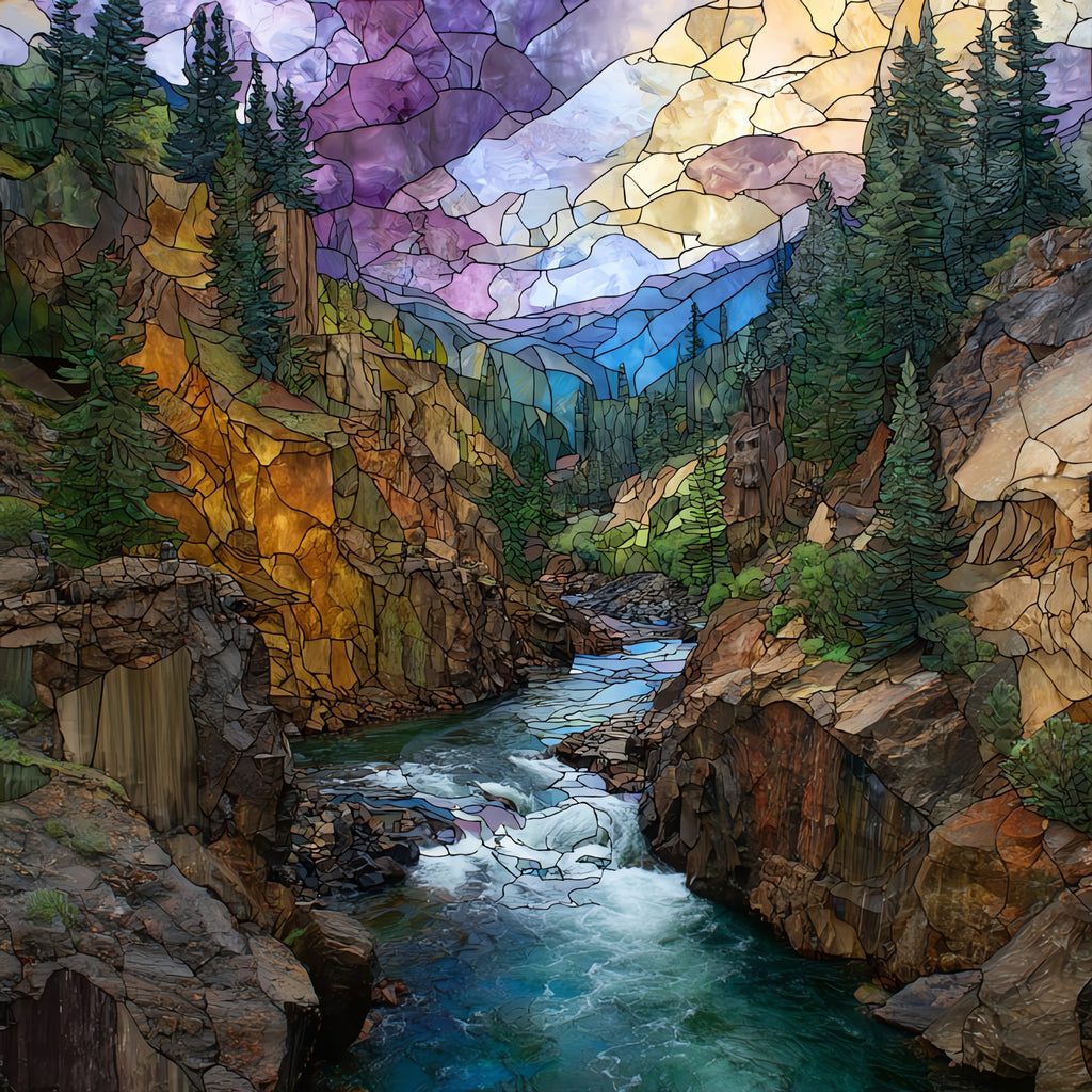 Clarks Fork Canyon — ceramic art tile