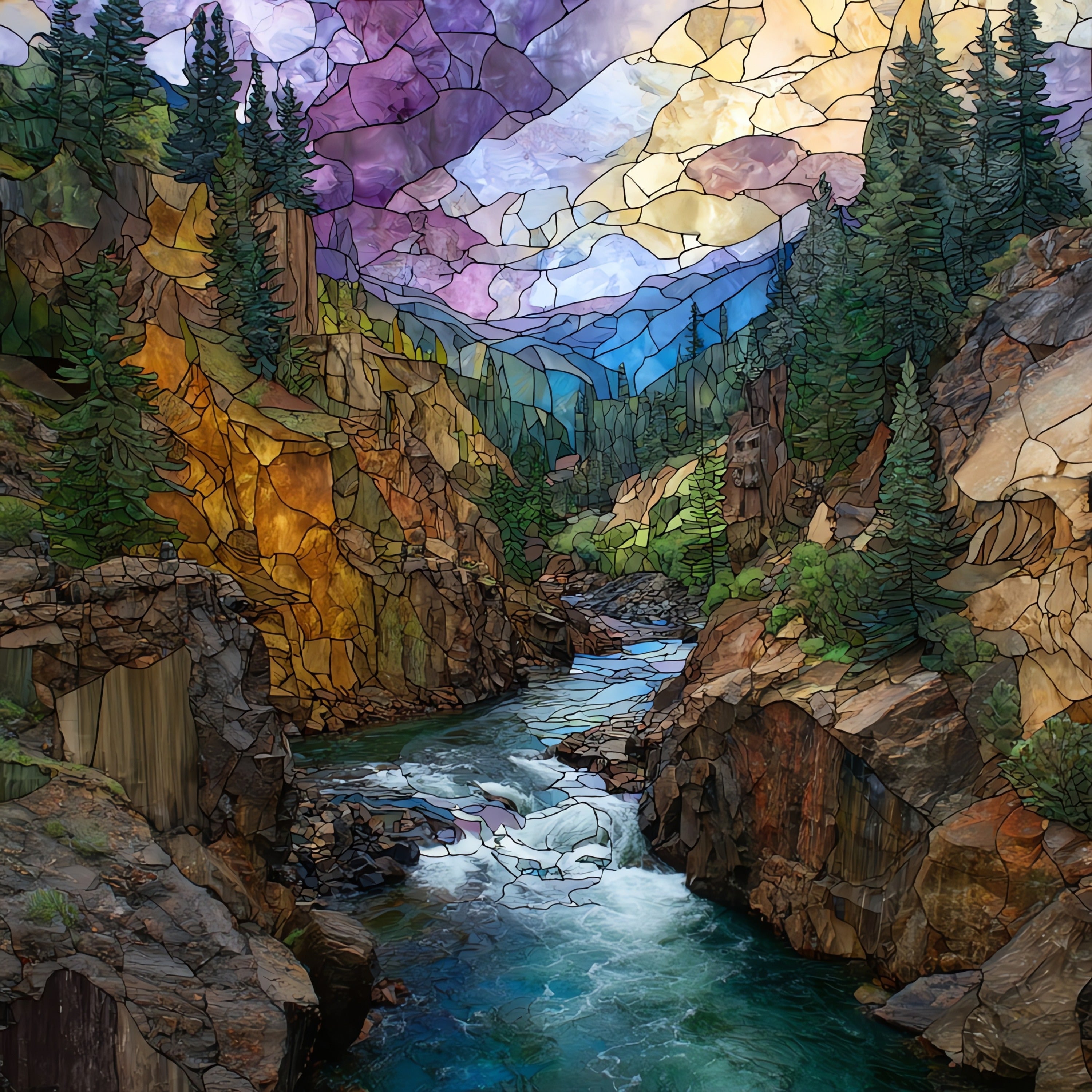 Clarks Fork Canyon — ceramic art tile