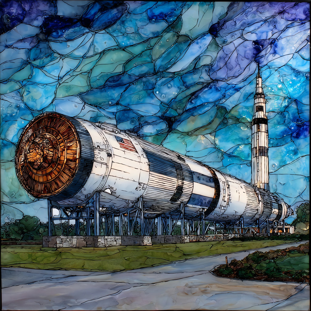 NASA Johnson rocket park — ceramic art tile