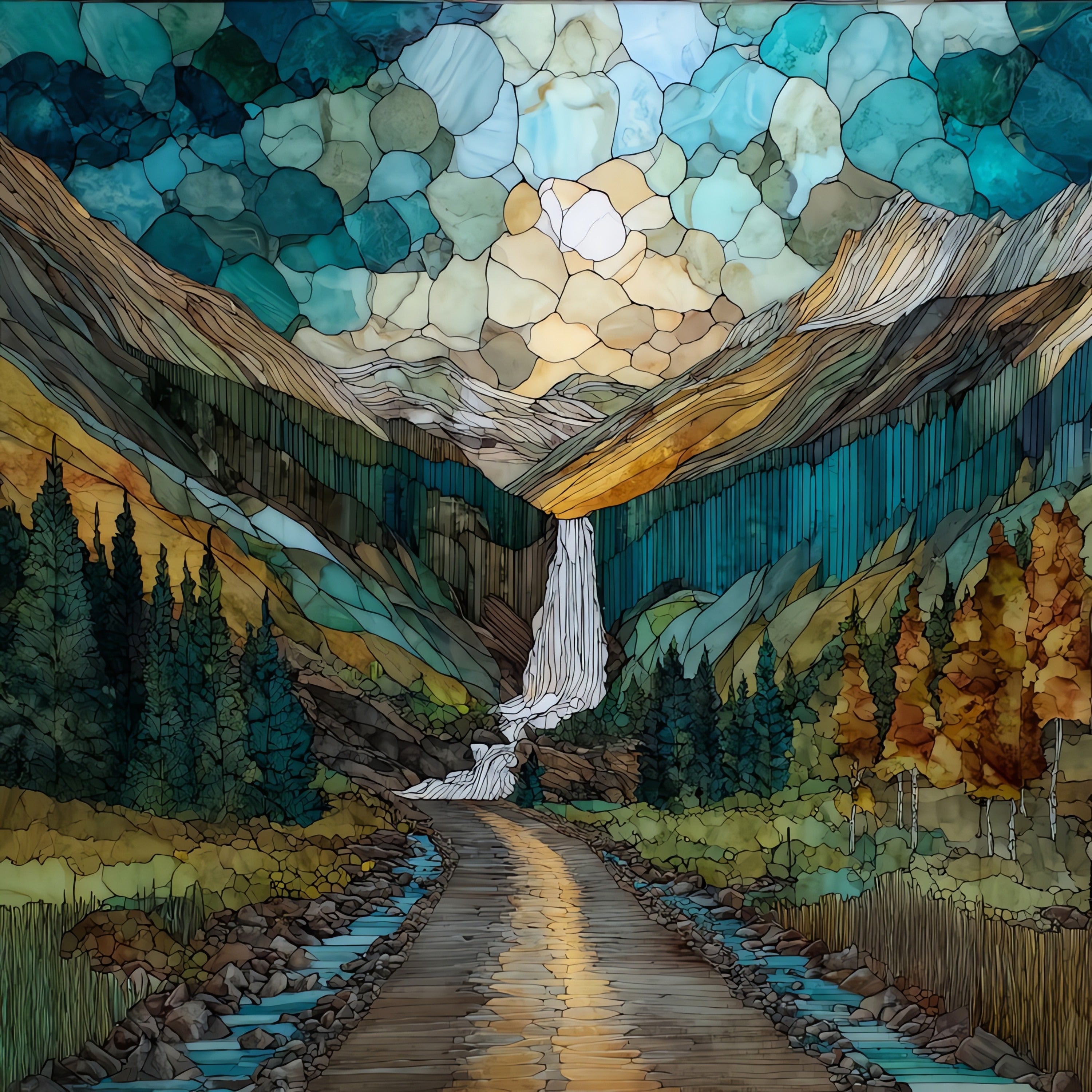 the Skalkaho Pass scenic byway in — ceramic art tile