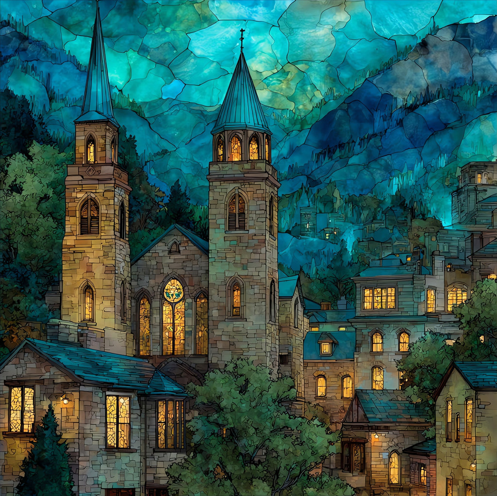 Estes Park town — ceramic art tile