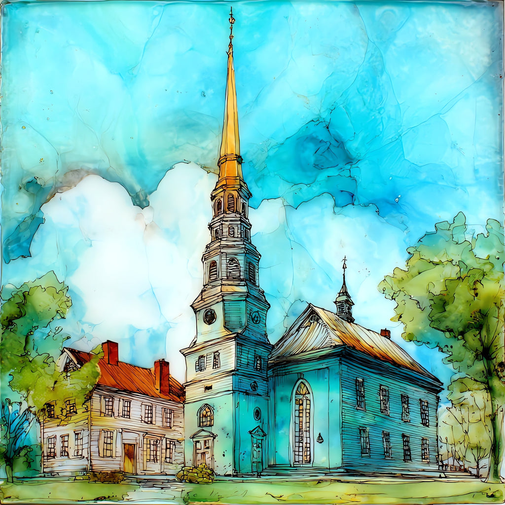 the First Baptist Church — ceramic art tile