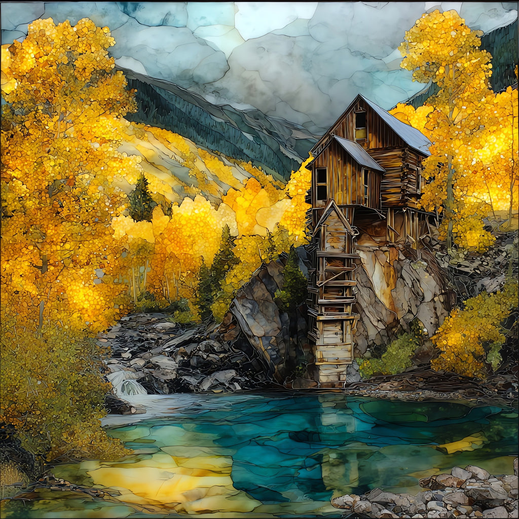 Crystal Lake near Crystal Mill Elk Range — ceramic art tile