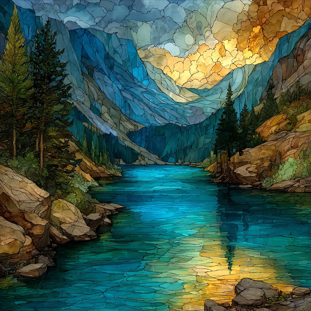 the Loch Vale alpine — ceramic art tile
