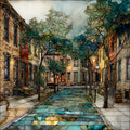 a Fells Point Belgian block street — ceramic art tile