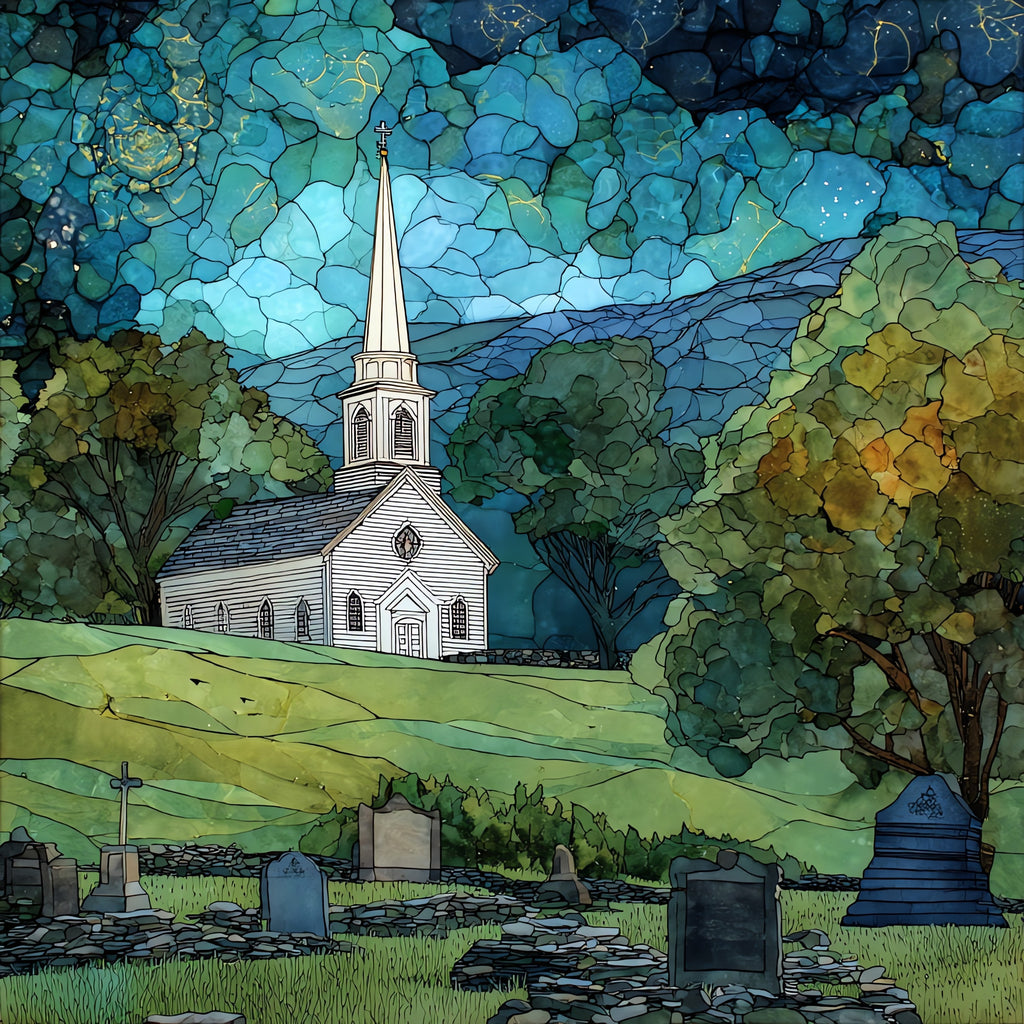 the Old First Church — ceramic art tile