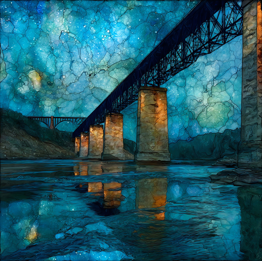 the Platte River bridge — ceramic art tile