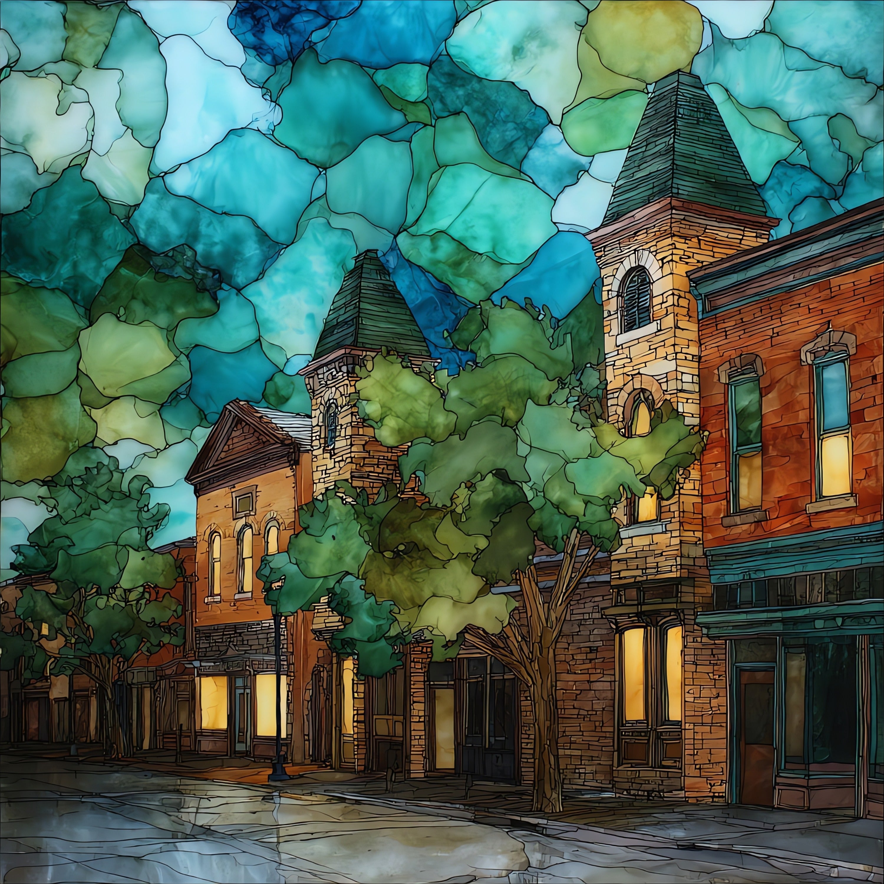 historic downtown Aberdeen — ceramic art tile