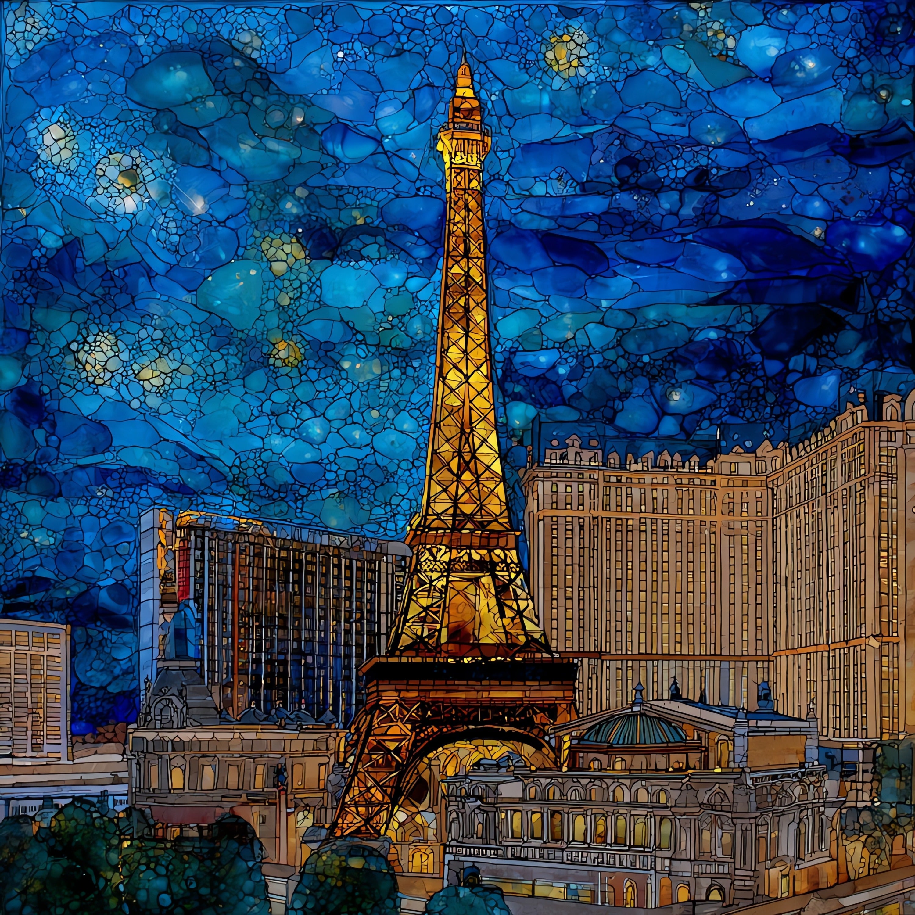 the Eiffel Tower — ceramic art tile
