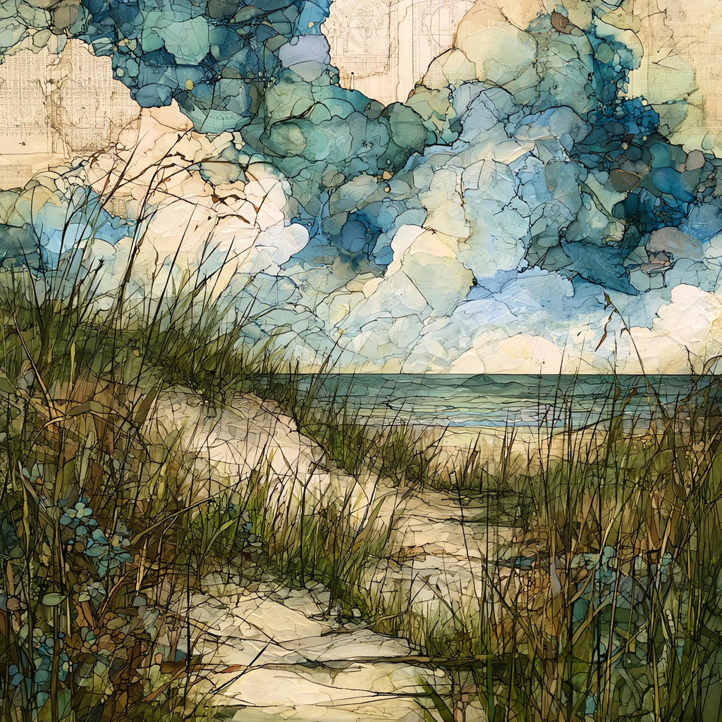 the Cape Henlopen State Park dunes — ceramic art tile