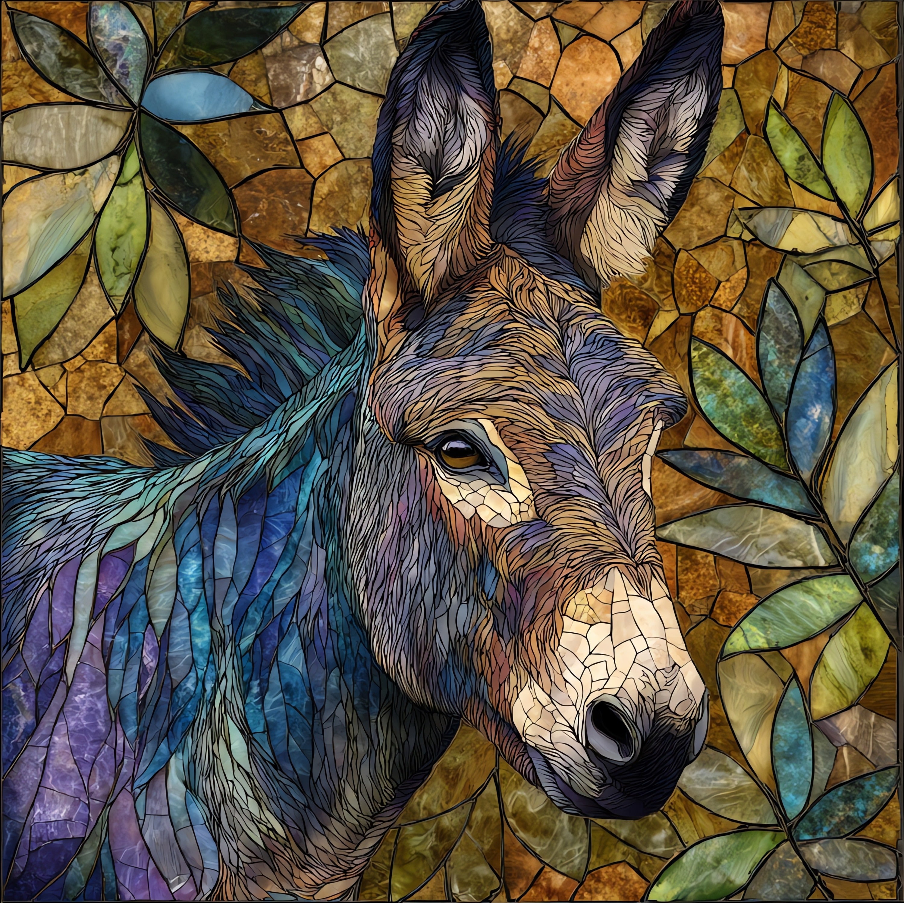a wild burro on — ceramic art tile